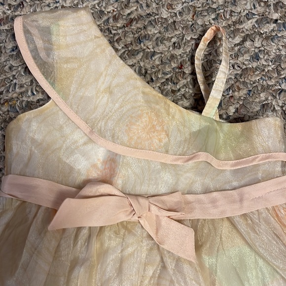 NWT BABY GAP FLORAL CHIFFON ASSYMEYRICAL STRAO LINED DRESS & DC 12-18 MONTHS - Picture 2 of 7